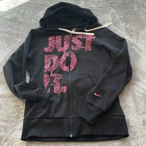 Nike Therma-Fit Zip Up Hoodie, Black & Pink - Size S